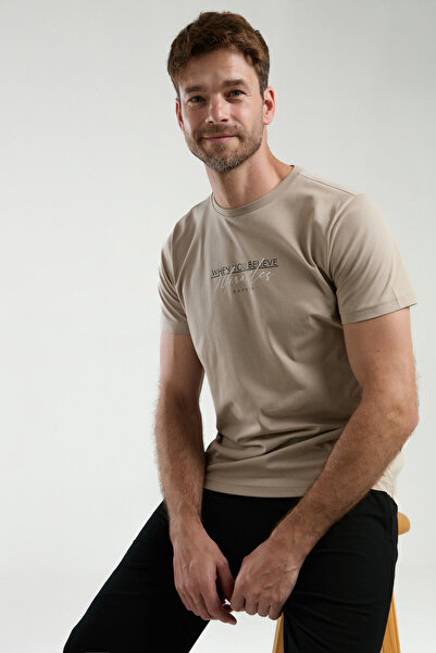 Arnetta Ανδρικό Σετ Πιτζάμες Κρεμ κοντομάνικο