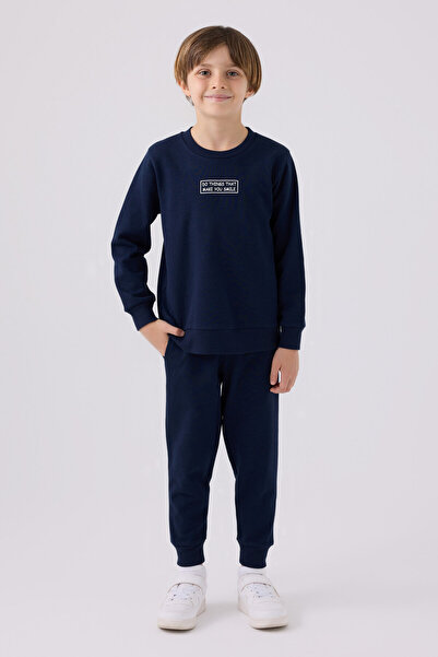 Rolypoly Boy's Navy Blue Tracksuit Set