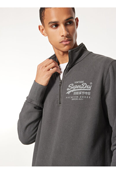 SUPERDRY Bisiklet Yaka Siyah Erkek Sweatshırt M2013797AAFB_CLASSIC VL GRAPHIC HAL