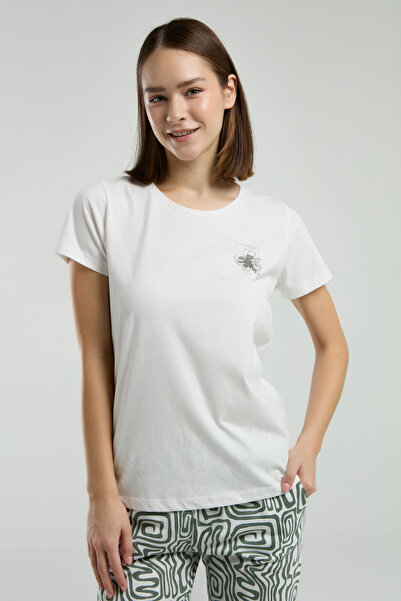 Arnetta Kadın Beyaz Kısa Kol Pijama Takım