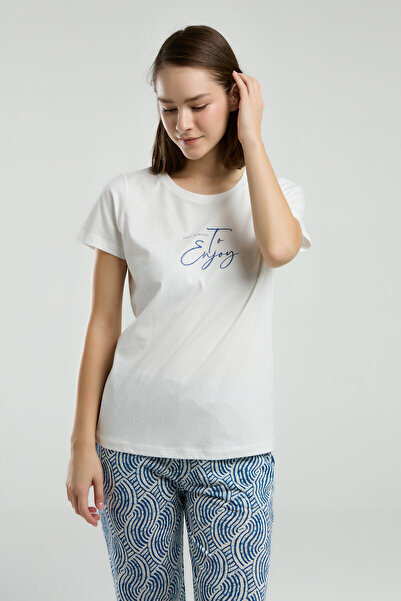 Arnetta Γυναικείο σετ πιτζάμες με κοντομάνικο λευκό