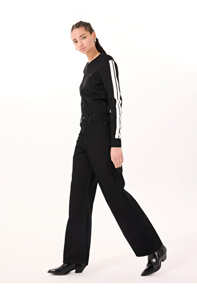 Mustang Yüksek Bel Bol Paça Bol Kesim Siyah Kadın Denim Pantolon LUISE WİDE