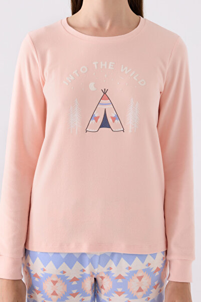 Arnetta Γυναικείο ροζ μακρυμάνικο σετ πιτζάμες