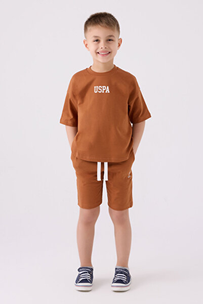 U.S. Polo Assn. Boy's Brown Bermuda Set