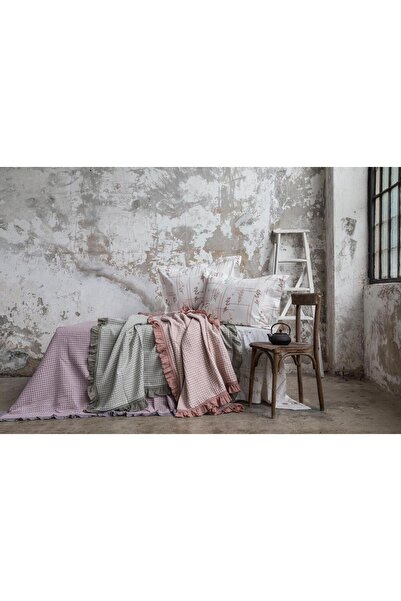 Pupilla Collection Monica Pamuklu 4 Parça Baskılı Pike Takımı - Pudra