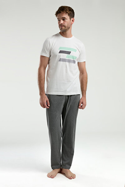 Arnetta Erkek Beyaz Kısa Kol Pijama Takım