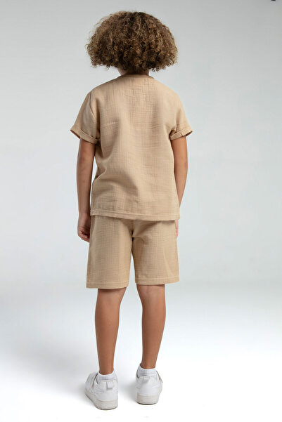 Rolypoly Boy's Cream Bermuda Suit