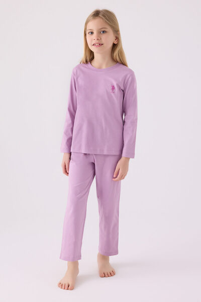 U.S. Polo Assn. Girl's Purple Long Sleeve Pajama Set