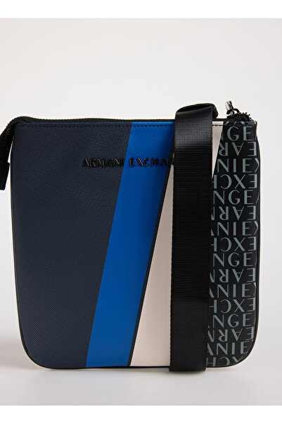 Armani Exchange Siyah - Mavi - Beyaz Erkek 21x22x3 cm Postacı Çantası XM000164