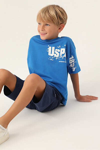 U.S. Polo Assn. Amerikai Polo Assn Licensed Authentic Cobalt Boy Bermuda Suit