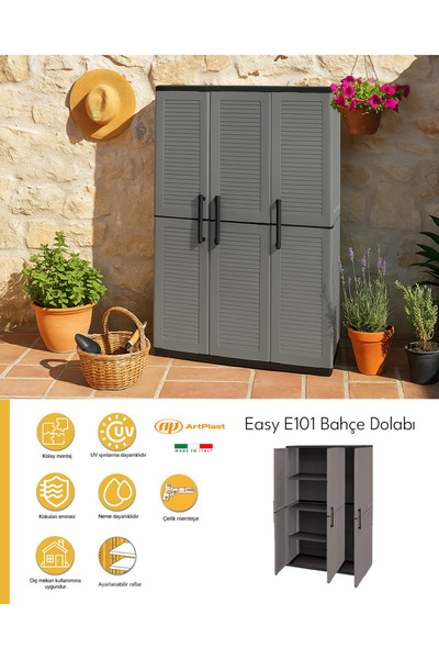 Via Gardenia Easy Depolama Dolabı 3 Kapak Plastik E101