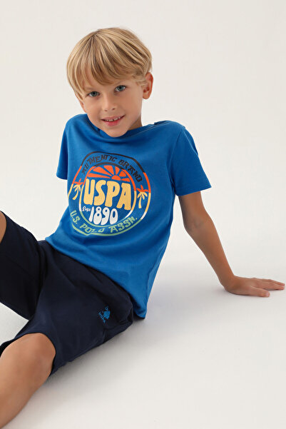 U.S. Polo Assn. Costum bermude albastre pentru băiat