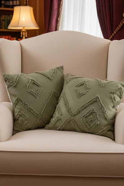 Markaev Husă de pernă boemă din 2 piese - Detaliu cu ciucuri