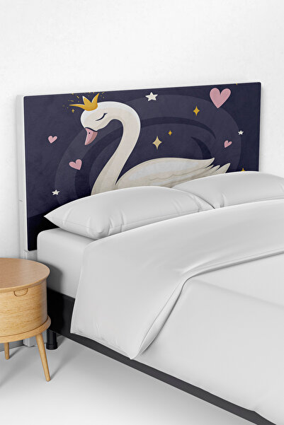 Talia Home Kuğu Desenli Çocuk Yatak Baza Başlık Kılıfı TLABK-222