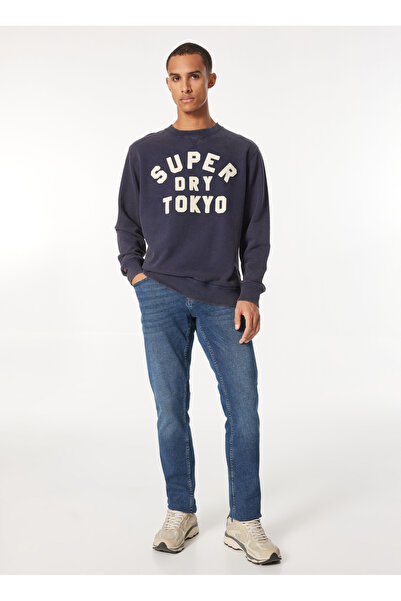 SUPERDRY Bisiklet Yaka Lacivert Erkek Sweatshırt M2013834AADQ_VINTAGE ATHLETIC CREW