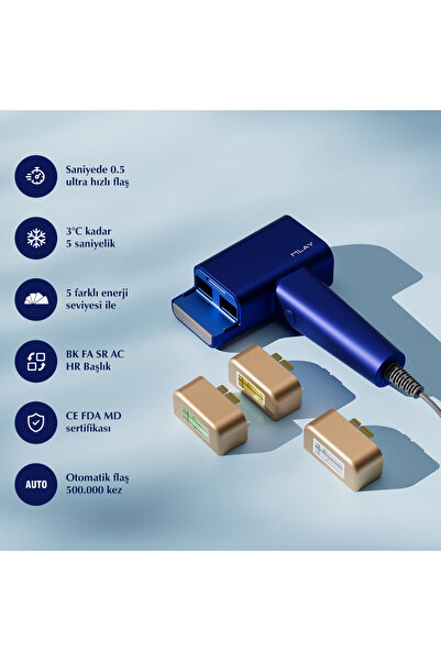 Mlay T16 Milyon Atım Ev Tipi IPL Lazer Epilasyon Cihazı - 3 Başlık (HR+BK+FA) Kaynak üreticisi