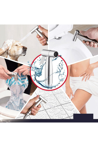 Sanlux Duș Igienic Exterior din Metal – Set Complet, Finisaj Argintiu, Design Versatil, vst110