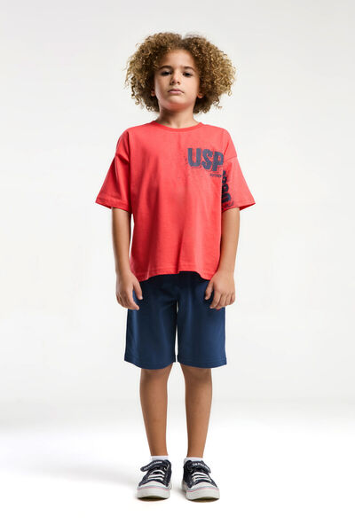 U.S. Polo Assn. Boy's Red Bermuda Suit