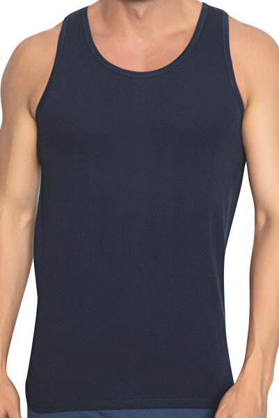 TOLIN Navy Blue Men's Undershirt - 100% Cotton, Single Jersey 114, 3 Pack