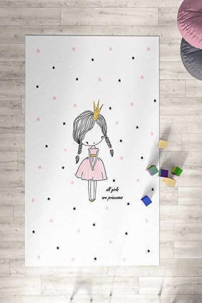 Homiko Prenses Kız Desenli Çocuk ve Bebek Odası Dekoratif Halı TLH-146