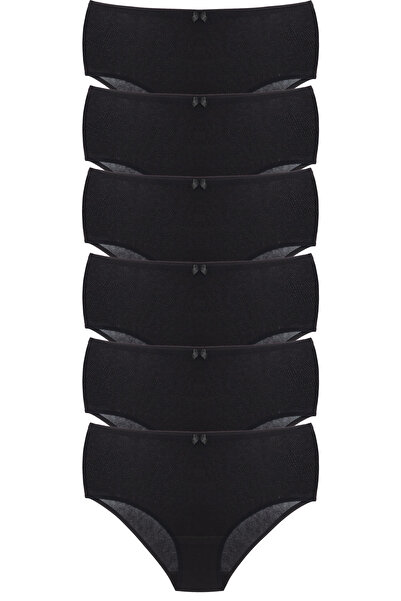 TOLIN 2186002 Set de chiloți negri cu 6 piese, plasă de prosoape pentru femei