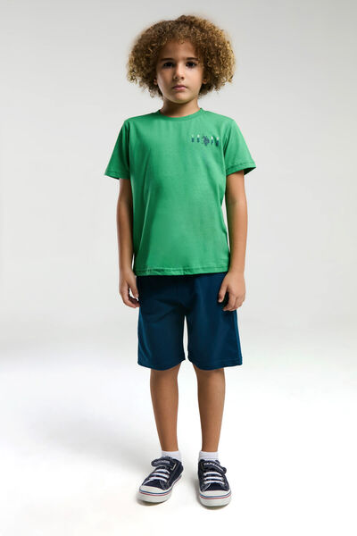 U.S. Polo Assn. Fiú zöld bermuda öltöny