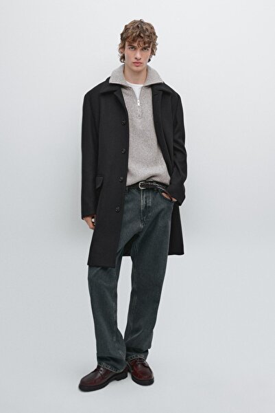 Massimo Dutti Long wool blend coat