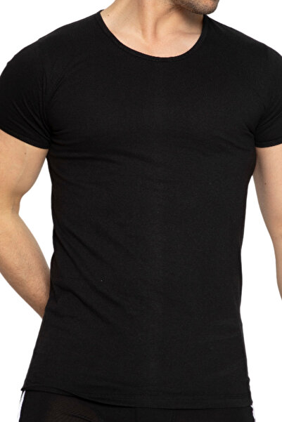 TOLIN 6 Pack - 100% Cotton Black Men's Single Jersey Undershirt 314