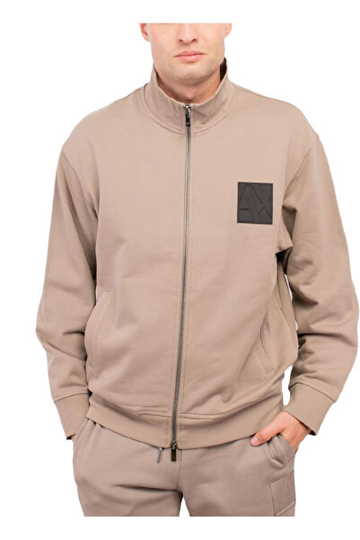 Armani Exchange Fermuarlı Yaka Koyu Bej Erkek Sweatshırt 6DZMJJ ZJ4XZ 17AC