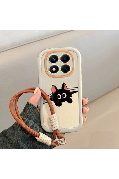 Zebana Xiaomi Redmi Note 14 Pro 5G Uyumlu Kılıf El Bilekli Cat and Puppy Sili...
