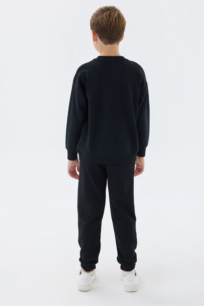 Rolypoly Boy's Black Tracksuit Set