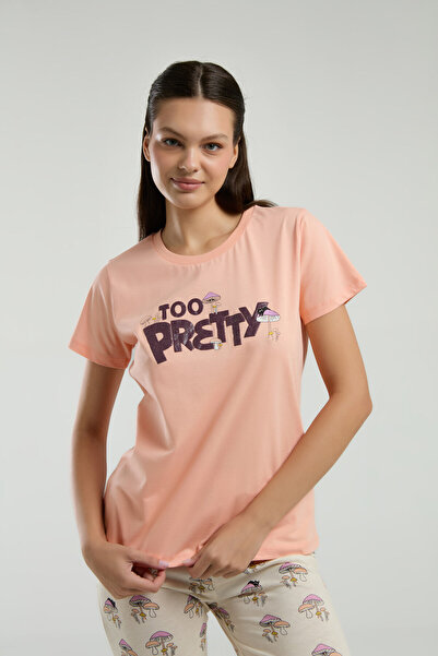 Rolypoly Γυναικείο Σετ Πυτζάμες Πορτοκαλί κοντομάνικο