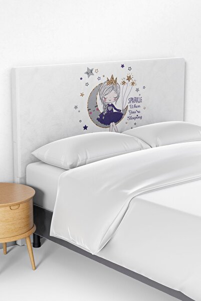 Talia Home Mor Ay'da Oturan Kız Çocuk Odası Yatak Baza Başlık Kılıfı TLABK-059