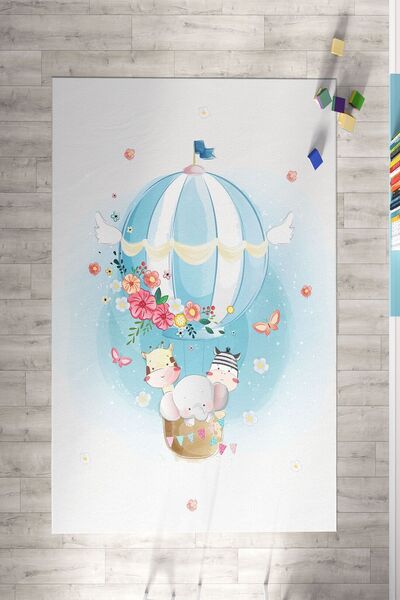 Kids Room Rug with Blue Balloon TLH-003