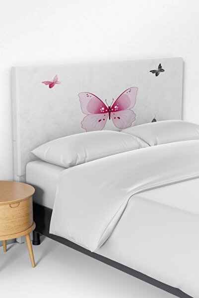Talia Home Kelebekler Desenli Çocuk Odası Yatak Baza Başlık Kılıfı TLABK-033