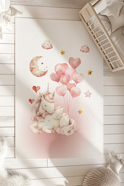 Homiko Geçişli Unicorn Desenli Çocuk Odası Halısı TLH-322
