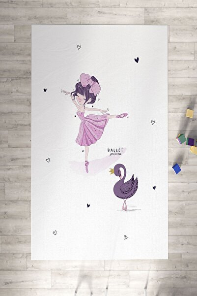 Homiko  Balerinli Kuğu Desenli Çocuk Halısı  TLH-290