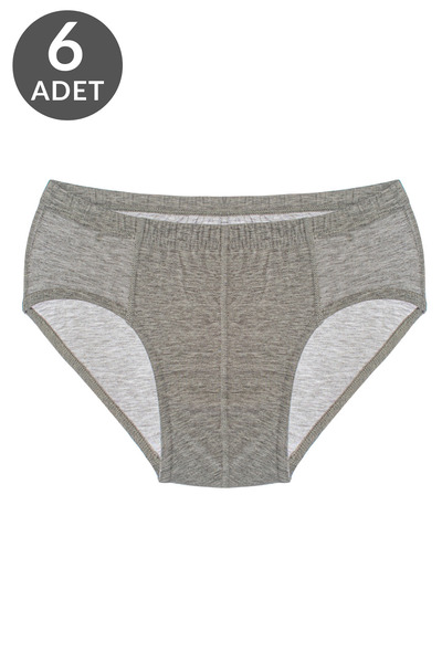 TOLIN 6-Piece Men's Cotton Gray Melange Single Jersey Underwear 213