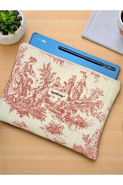 Ayza Stüdyo Samsung Air/Pro Quilted Tablet Case - iPad 10.2/10.9/11/12 Inch - Old Times (30X24 cm)