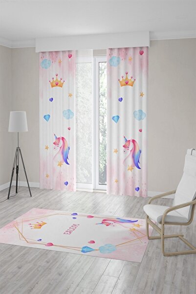 Talia Home Çocuk Odası Bebek Odası Fon Perde 2 Kanat Tla-081