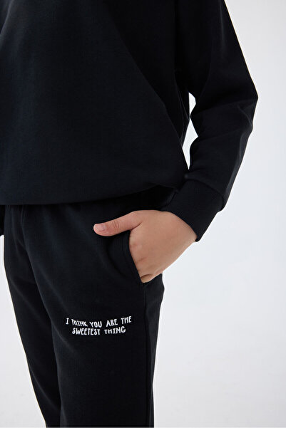 Rolypoly Boy's Black Tracksuit Set