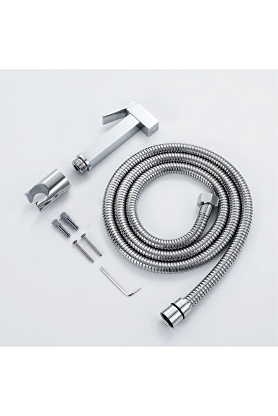 Sanlux Duș Igienic Manual din Metal – Finisaj Cromat, Design Pătrat Modern, v...