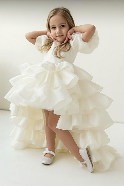 Mirace Styl Çocuk abiye takçıkar kuyruklu kat kat mevzuniyet ve özel gün koleksiyonu