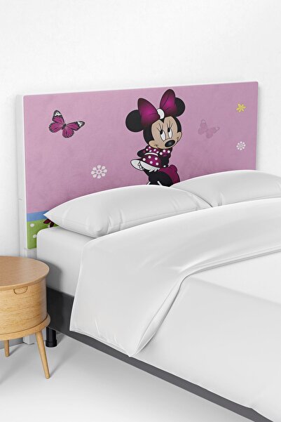 Talia Home Pembe Mickey Mouse Desenli Yatak Baza Başlık Kılıfı TLABK-113