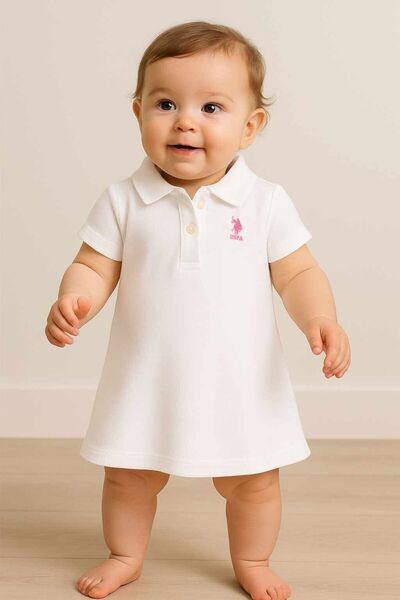 U.S. Polo Assn. U.S Polo Assn Kız Bebek Beyaz Elbise