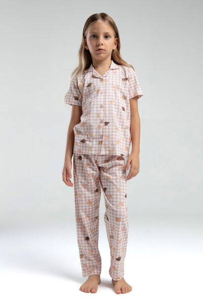 Rolypoly Set pijama cămașă albă pentru fetiță