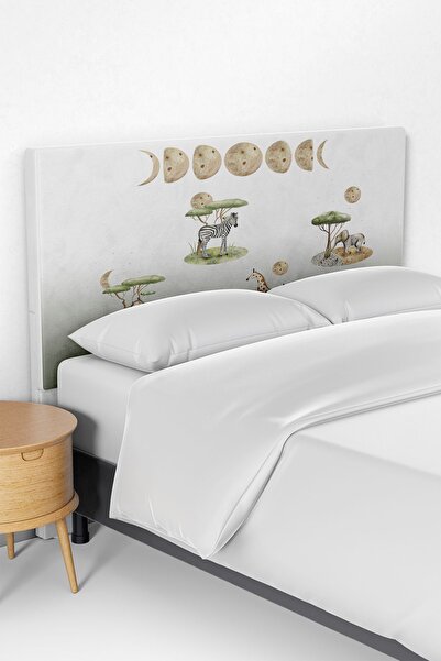 Talia Home Safari Hayvanlar Zebra Zürafa Fil Desenli Çocuk Yatak Baza Başlık ...