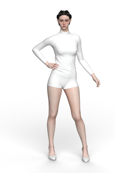 TOLIN Women's Long Sleeve Cotton Lycra Turtleneck White Undershirt 6257