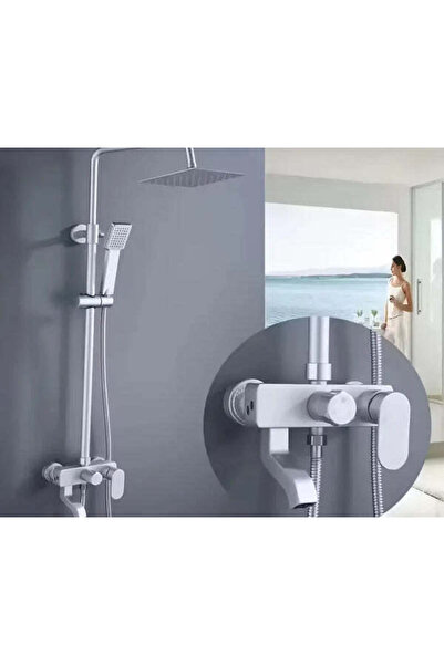 Sanlux Rainfall Wall Mounted Shower Mixer Set, Design, matt white, VST100