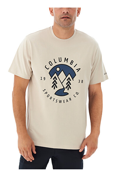 Columbia 9120881278_CS0388 Bej Erkek O Yaka Normal Kalıp T-Shirt